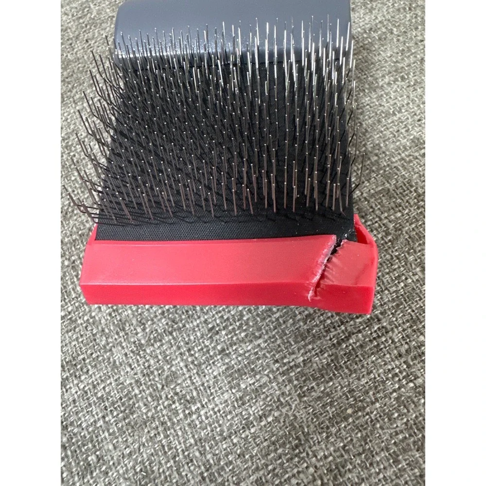KONG Double Sided Flexible Slicker Brush Large Dog Grooming Tool Red Gray
